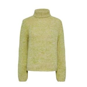 green oversized turtleneck